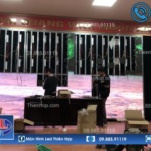 THI CONG LAP DAT MAN HINH LED P2.5 TAI CONG AN QUAN HOANG MAI